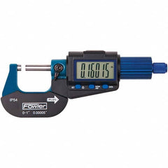 Fowler - 0 to 75mm IP54 Carbide-Tipped Standard Electronic Outside Micrometer - All Tool & Supply