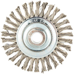 Norton - 4" OD, 5/8-11 Arbor Hole, Stringer Bead Stainless Steel Wheel Brush - All Tool & Supply