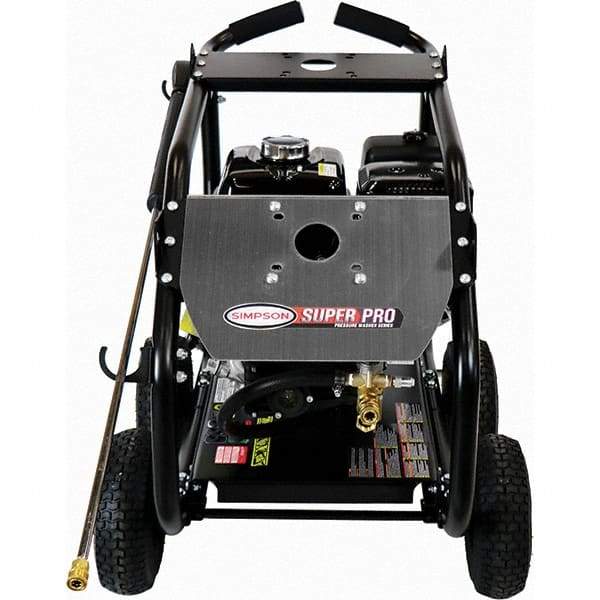 Simpson - Gas, 12 hp, 4,400 psi, 4 GPM, Cold Water Pressure Washer - AAA Triplex, 50' x 3/8" Hose - All Tool & Supply