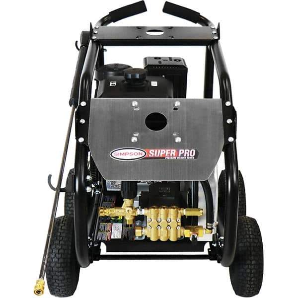 Simpson - Gas, 12 hp, 4,400 psi, 4 GPM, Cold Water Pressure Washer - AAA Triplex, 50' x 3/8" Hose - All Tool & Supply