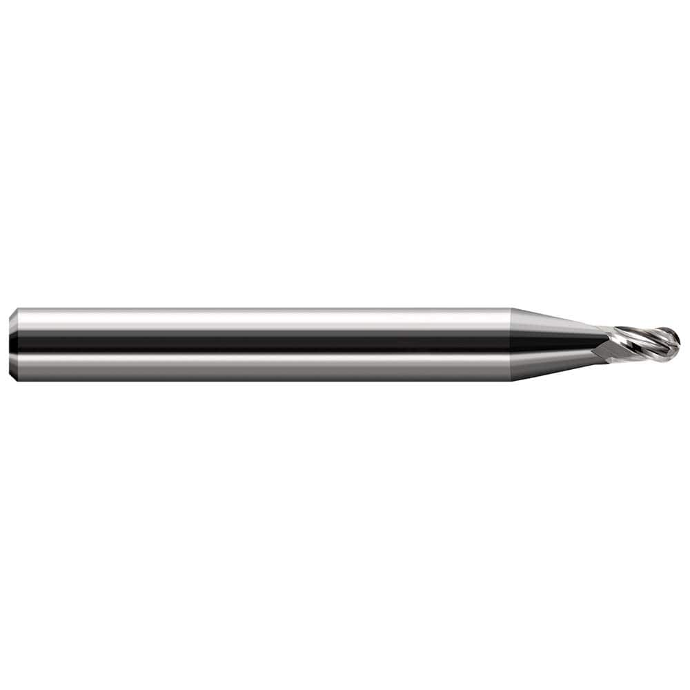 Harvey Tool - 1.4mm Diam, 0.082" LOC, 2 Flute Solid Carbide Ball End Mill - Exact Industrial Supply