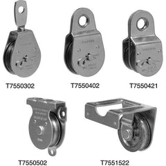 Campbell - Blocks & Pulleys Type: Steel Pulley Rope Type: Fibrous - All Tool & Supply