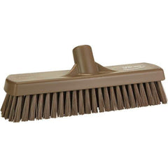 Vikan - 1.7" Bristle Length, Polyester Scrub Brush - 11-1/4" Long x 3" Wide Head, 11-1/4" OAL, Brown, Polypropylene Block - All Tool & Supply