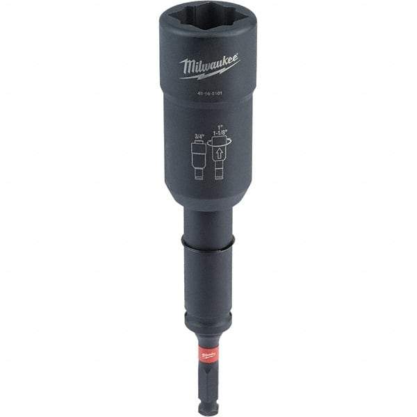 Milwaukee Tool - 1/2" Lineman's Utility Socket - 7/16" Drive, 10" OAL, 2.3" Socket Nose Diam - All Tool & Supply