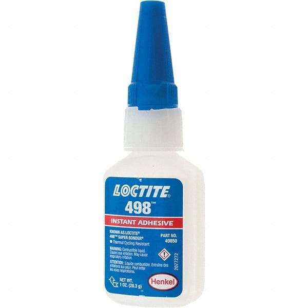 Loctite - 1 oz Bottle Clear Instant Adhesive - 498 SUPERBONDER 1OZ LOCTITE SPDBNDER ADHS - All Tool & Supply