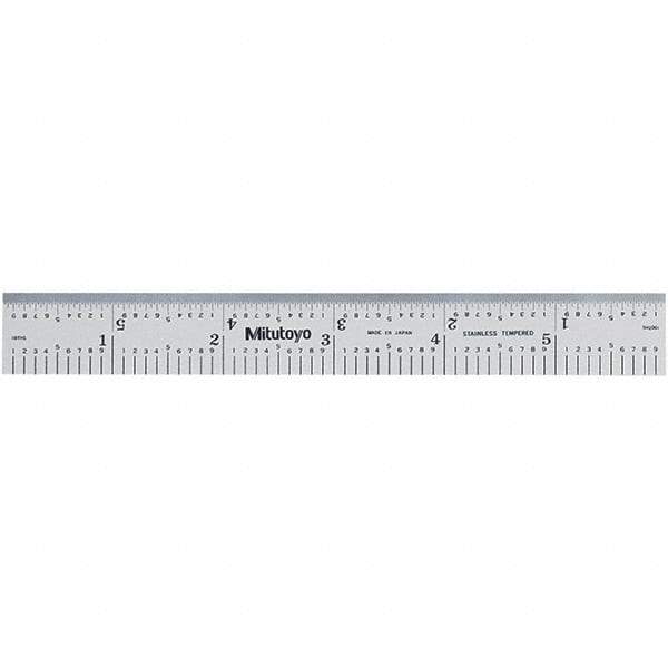 Mitutoyo - Steel Rules Length (Inch): 6 Length (mm): 150.00 - All Tool & Supply