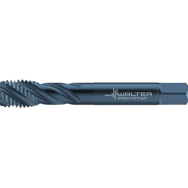 Walter-Prototyp - 7/8-9 UNC 4 Flute 2B/3B Bottoming Spiral Flute Tap - High Speed Steel, Oxide Finish, 140mm OAL, Right Hand Flute, Right Hand Thread, Series TC117 - All Tool & Supply