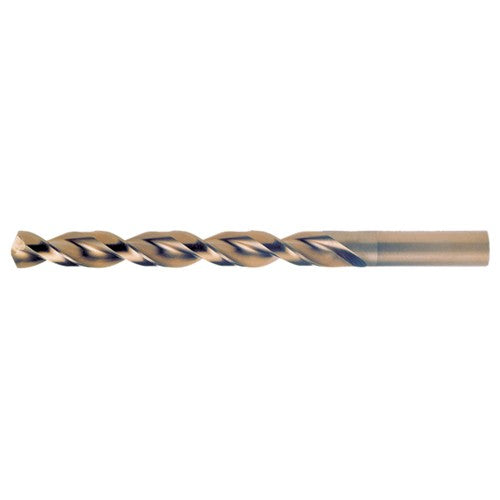 9.00mm RHS / RHC HSS-CO 8% (M42) 135 Degree Split Point Q-Cobalt Wide Land Parabolic Jobber Drill - Straw / Gold Oxide