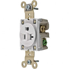 Hubbell Wiring Device-Kellems - 125V 20A NEMA 5-20R Industrial Grade White Straight Blade Single Receptacle - All Tool & Supply