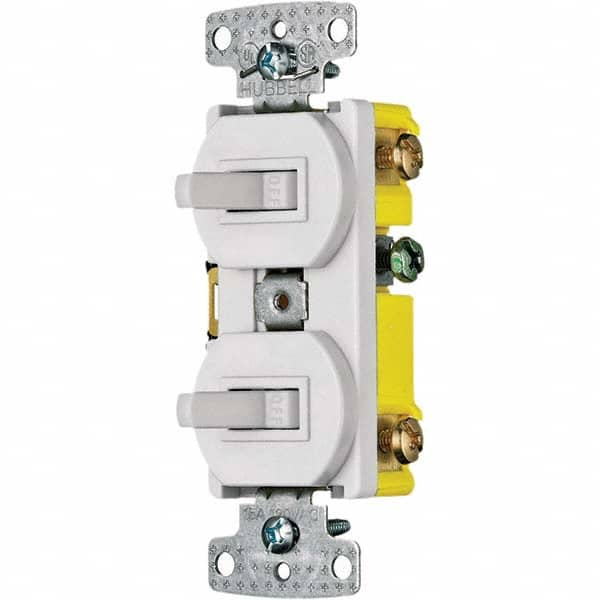 Hubbell Wiring Device-Kellems - Combination Wall Switch & Receptacles Combination Switch/Receptacle Type: Toggle Switch Color: White - All Tool & Supply