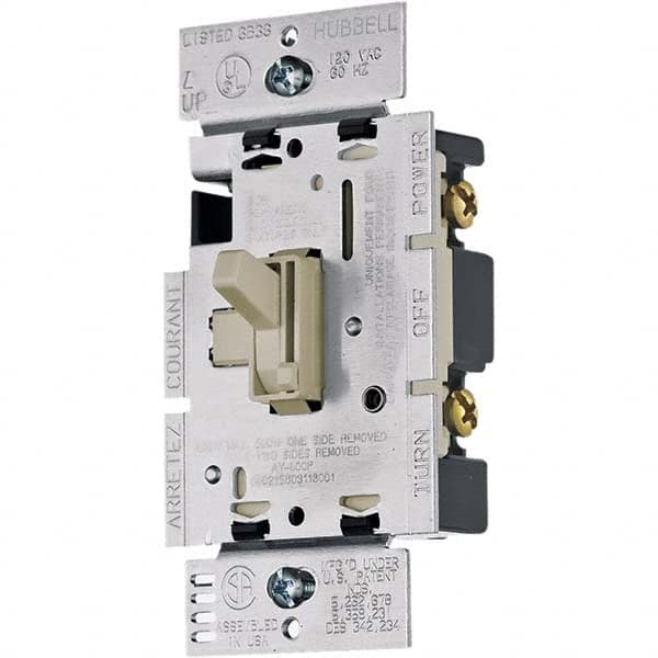 Hubbell Wiring Device-Kellems - 3 Pole, 120 VAC, 5 Amp, Residential Grade Toggle Dimmer Switch - All Tool & Supply