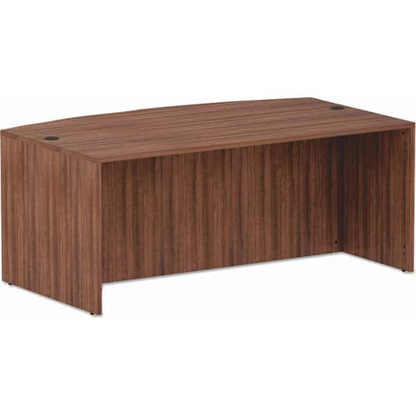 ALERA - Office Desks Type: Bow Front Desk Sheel Color: Modern Walnut - All Tool & Supply