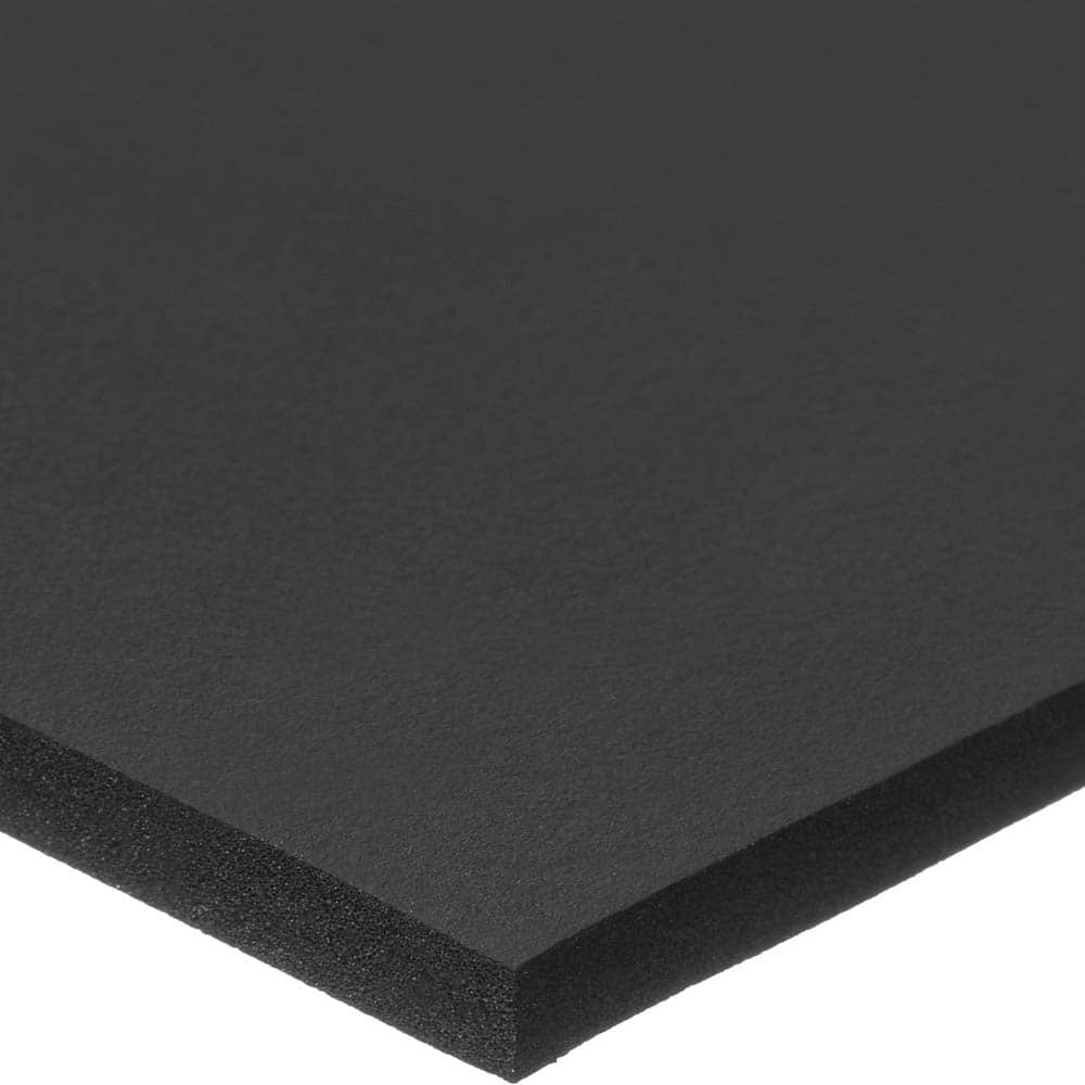 Roll: Closed Cell, Neoprene Rubber, 1″ Thick, 36″ Wide, Black Plain Backing