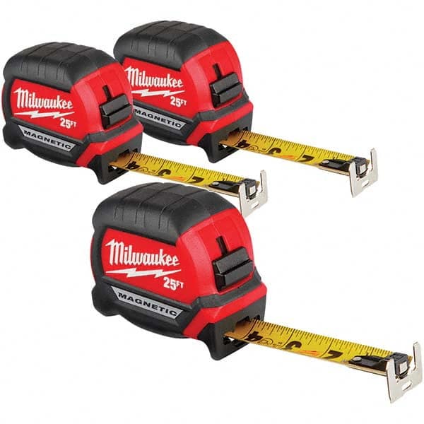 Milwaukee Tool - 25' x 1" Yellow/Black Blade Tape Measure - All Tool & Supply