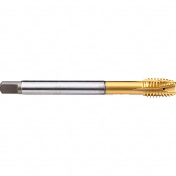 Emuge - M14x2.00 Metric 6H 4 Flute TiN-70 Finish Powdered Metal Spiral Point Tap - All Tool & Supply