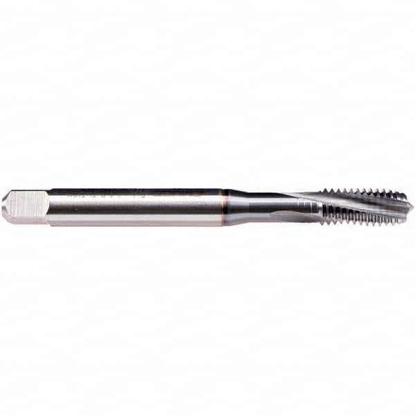 Spiral Flute Tap: M2 x 0.40, M, 2 Flute, Modified Bottoming, 6H Class of Fit, Cobalt, TICN Finish Right Hand Flute, Right Hand Thread, D3, Series B0459601