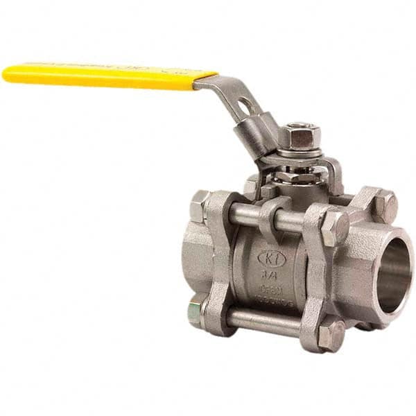 Merit Brass - Ball Valves; Type: Ball Valve ; Pipe Size (Inch): 3/4 ; Material: Stainless Steel ; Style: 3 Piece ; End Connections: Socket x Socket ; Port Type: Full - Exact Industrial Supply