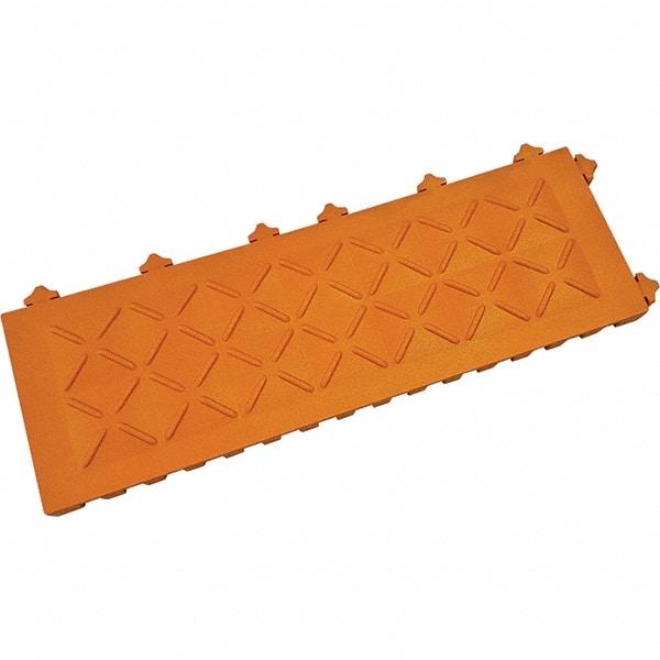 Ergo Advantage - 6" Long x 18" Wide x 1" Thick, Anti-Fatigue Modular Matting Anti-Fatigue Flooring - 2 Interlocking Sides, Orange, For Dry Areas - All Tool & Supply