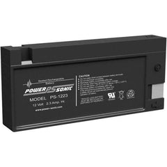 Power-Sonic - Lead-Acid, Quick-Disconnect Tab Terminal, 12 Volt, 2.3 Amp, Lead Rechargeable Battery - 3/16" Tab Width x 0.8mm Tab Thickness, 0.94" Wide x 2.4" High x 7.17" Deep - All Tool & Supply