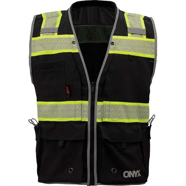 GSS Safety - Size XL Black Mesh/Solid General Purpose High Visibility Vest - All Tool & Supply