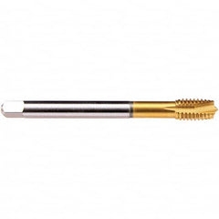 Emuge - M10x1.00 Metric Fine 6HX 4 Flute TiN Finish HSS-E Spiral Point Tap - All Tool & Supply