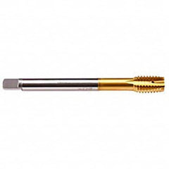 Emuge - 9/16-18 UNF 2BX 4 Flute TiN Finish HSS-E Spiral Point Tap - Exact Industrial Supply