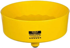 Eagle - 7" High x 18" Diam, Polyethylene, Drum Funnel with Brass Screen - 30 to 55 Gal Drum/Pail Capacity - All Tool & Supply