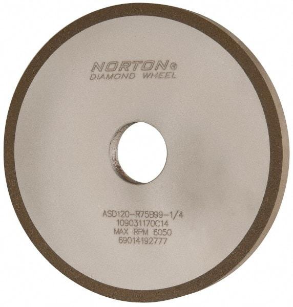 Norton - 6" Diam x 1-1/4" Hole x 1/2" Thick, 120 Grit Surface Grinding Wheel - Diamond, Type 1A1, Fine Grade, Resinoid Bond - All Tool & Supply