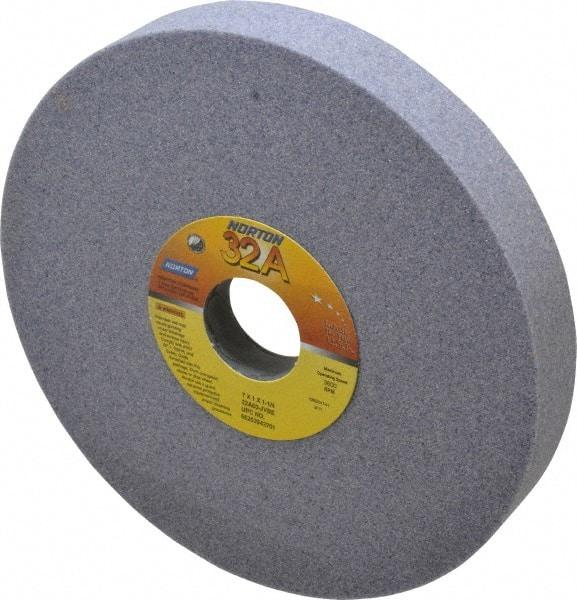 Norton - 7" Diam x 1-1/4" Hole x 1" Thick, J Hardness, 60 Grit Surface Grinding Wheel - Aluminum Oxide, Type 5, Medium Grade, 3,600 Max RPM, Vitrified Bond, One-Side Recess - All Tool & Supply