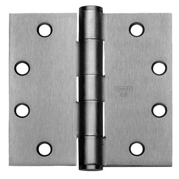 Stanley - 4-1/2" Long x 4-1/2" Wide Grade 1 304 Stainless Steel Full Mortise Ball Bearing Commercial Hinge - All Tool & Supply