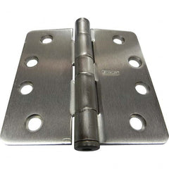 Stanley - 4" Long x 4" Wide Grade 1 Steel Full Mortise Commercial Hinge - All Tool & Supply