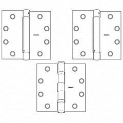 Stanley - 4-1/2" Long x 4-1/2" Wide Grade 1 Steel Full Mortise Spring Commercial Hinge - All Tool & Supply