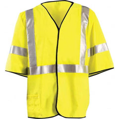 OccuNomix - Size XL Flame Resistant Hi-Vis Yellow Mesh General Purpose High Visibility Vest - All Tool & Supply