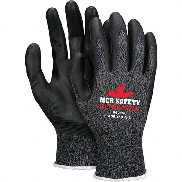 MCR Safety - Size M, ANSI Cut Lvl 2, ANSI Puncture Lvl 2, ANSI Abrasion Lvl 3, Foam Nitrile Coated Cut & Puncture Resistant Gloves - All Tool & Supply