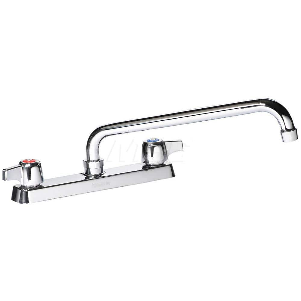 Industrial & Laundry Faucets; Type: Base Mount Faucet; Style: Base Mounted; Design: Base Mounted; Handle Type: Lever; Spout Type: Swing Spout/Nozzle; Mounting Centers: 8; Spout Size: 12; Finish/Coating: Chrome Plated; Type: Base Mount Faucet; Minimum Orde