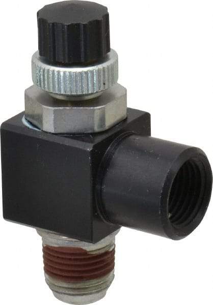 ARO/Ingersoll-Rand - 1/8" Male NPT x 1/8" Female NPT Right Angle Flow Control Valve - 0 to 150 psi & Brass Material - All Tool & Supply