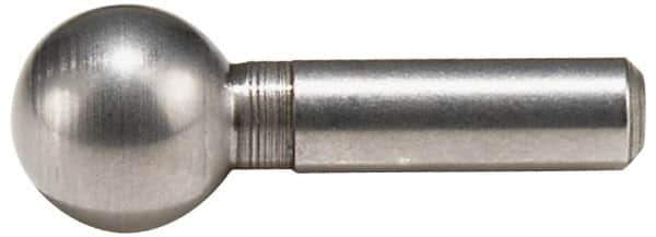 Jergens - 1/2" Ball Diam, 1/4" Shank Diam, Steel Standard Tooling Ball - 1-1/2" Ball Center to Shank Bottom - All Tool & Supply