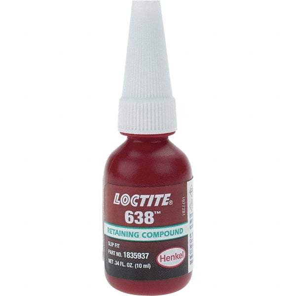 Loctite - 10 mL, Red, High Strength Retaining Compound - Series 638 - All Tool & Supply