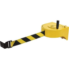 Tensator - 5-1/2" High x 8-1/2" Long x 9" Wide Retractable Barrier Belt - Yellow Powdercoat Finish, Yellow, Use with Wall Mount - All Tool & Supply