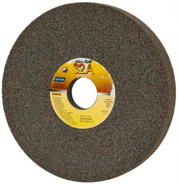 Norton - 7" Diam x 1-1/4" Hole x 1" Thick, G Hardness, 60 Grit Surface Grinding Wheel - Aluminum Oxide, Type 5, Medium Grade, 3,600 Max RPM, Vitrified Bond, One-Side Recess - All Tool & Supply