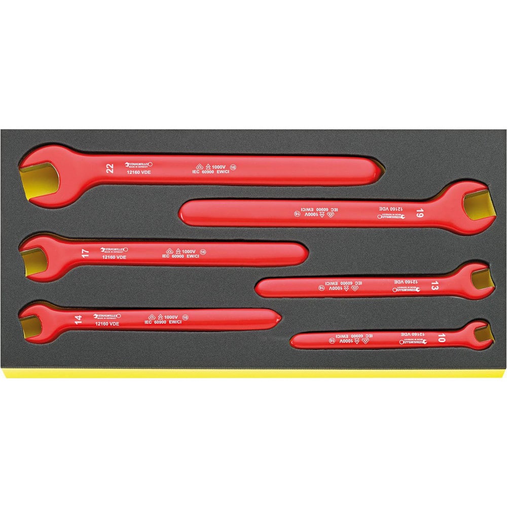 Wrench Sets; Set Type: Insulated Box End Wrench; System Of Measurement: Metric; Container Type: Tray; Wrench Size: 10 to 22 mm; Material: Alloy Steel; Chrome; Finish: Chrome-Plated; Overall Length: 14.5670 in; Non-sparking: No; Corrosion-resistant: No; Ra