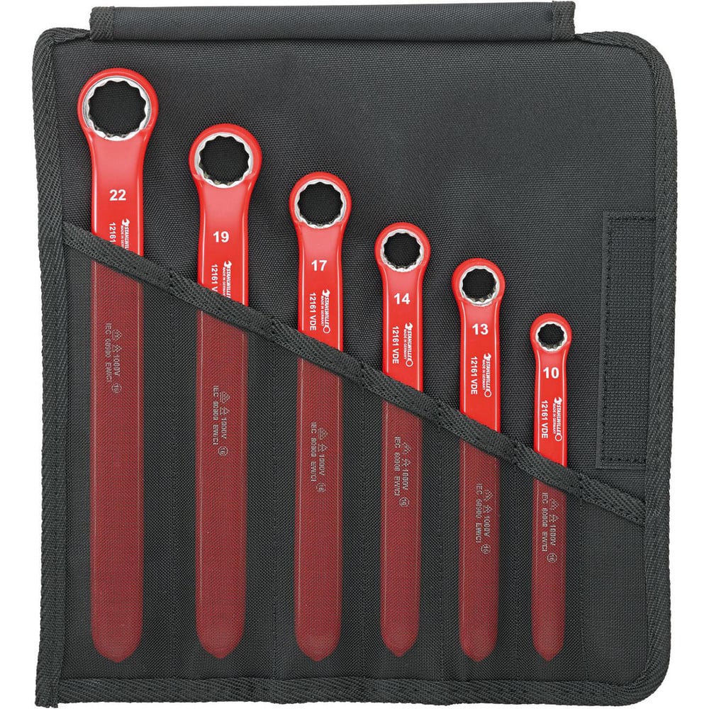 Wrench Sets; Set Type: Double Box End Wrench; System Of Measurement: Metric; Container Type: Pouch; Wrench Size: 10 to 22 mm; Material: Alloy Steel; Chrome; Finish: Chrome-Plated; Overall Length: 9.6063 in; Non-sparking: No; Corrosion-resistant: No; Ratch