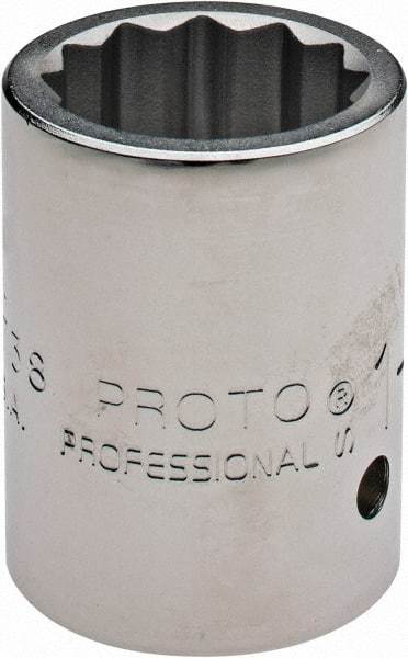 Proto - 1-3/16", 1" Drive, Standard Hand Socket - 12 Points, 2-7/16" OAL - All Tool & Supply