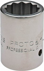 Proto - 1-3/16", 1" Drive, Standard Hand Socket - 12 Points, 2-7/16" OAL - All Tool & Supply