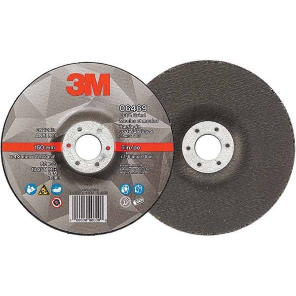 3M - Depressed-Center Wheels Wheel Diameter (Inch): 6 Wheel Thickness (Inch): 1/8 - All Tool & Supply