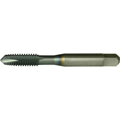 Greenfield Threading - M6x1.0 Metric Class 6H 2-Flute TiCN Finish High Speed Steel Spiral Point Tap - Exact Industrial Supply