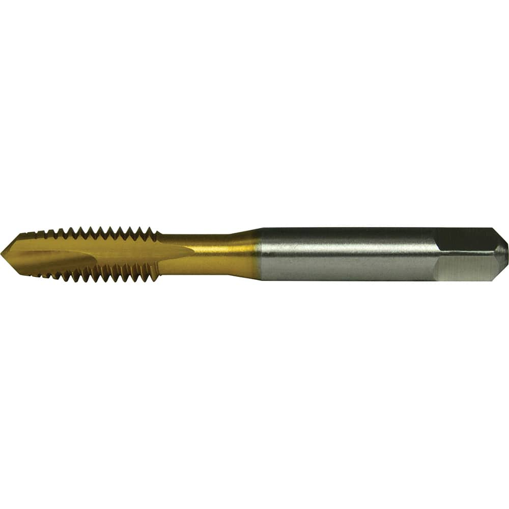 Greenfield Threading - #8-32 UNC2-Flute TiN Finish High Speed Steel Spiral Point Tap - Exact Industrial Supply