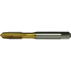 Greenfield Threading - 5/16-18 UNC Class 2B/3B 2-Flute TiN Finish High Speed Steel Spiral Point Tap - Exact Industrial Supply