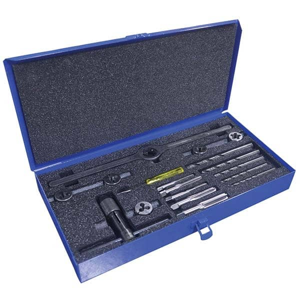 Greenfield Threading - Tap & Die Sets Minimum Tap Thread Size (mm): M6x1.00 Maximum Tap Thread Size (mm): M12x1.75 - All Tool & Supply