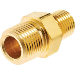 USA Sealing - 1/2 x 1/4" Brass Pipe Reducing Hex Nipple - All Tool & Supply